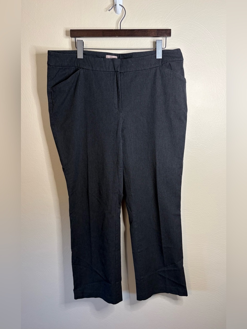 Chico’s 4-Way Stretch Ponte Pants Womens 3 XL 16 Short Gray Straight Leg Career